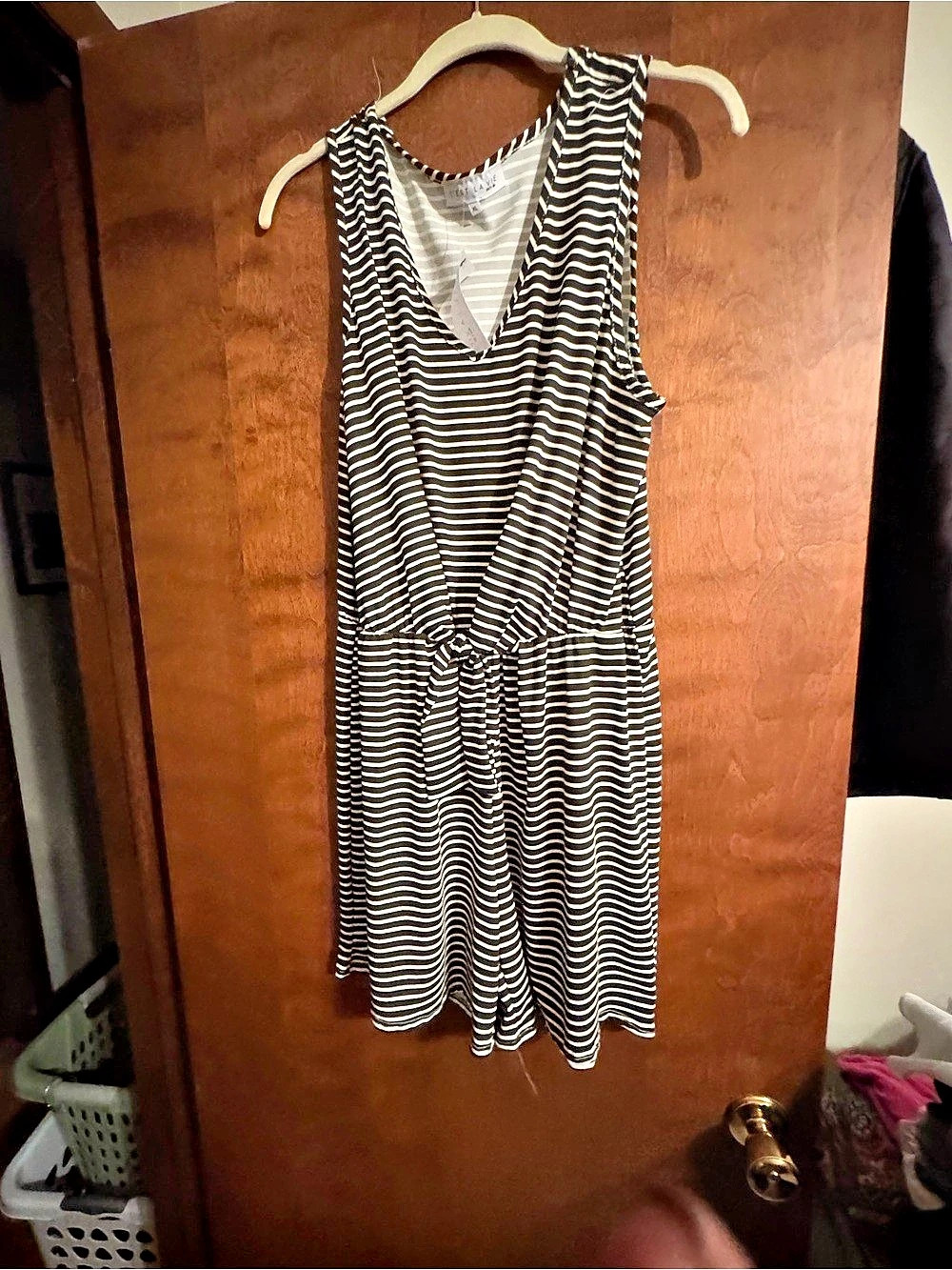 C'est La Vie Striped skort in Black & White Size XL NWT